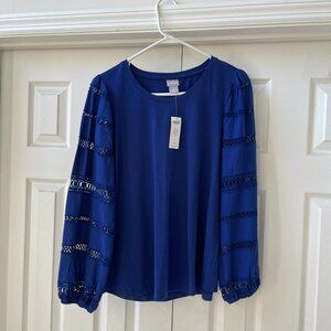 NWT--Chico's blue top